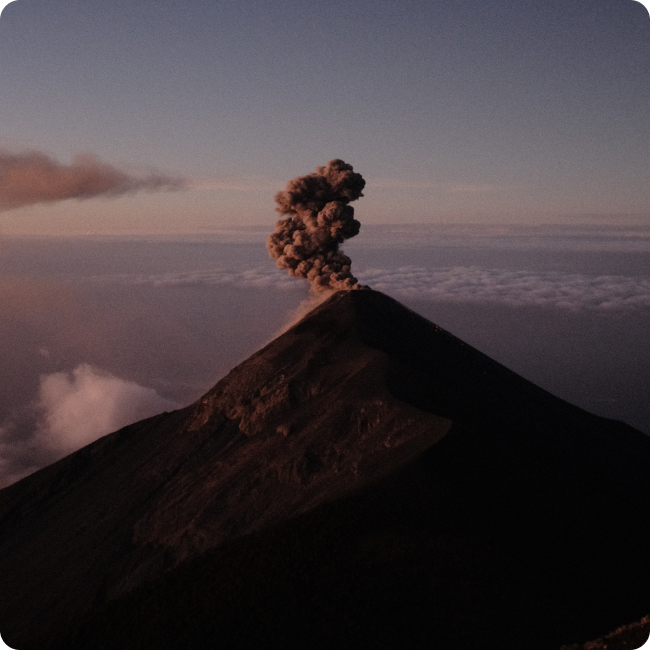 Ominous volcano letting out smoke in Guatemala